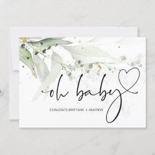 Baby shower Nieuwe Mama Gefeliciteerd Eucalyptus Kaart