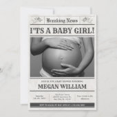 Baby shower nieuws papier foto kaart (Voorkant)