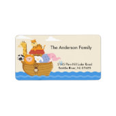 Baby shower Noah's Ark adres Label (Voorkant)