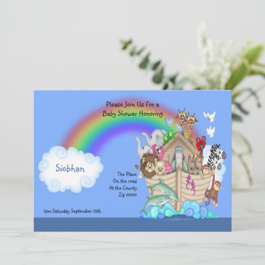 Baby shower Noahs Ark Kaart (Staand voorkant)
