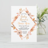 Baby shower Nodig Autumn Herfst Auburn Floral uit Kaart (Staand voorkant)