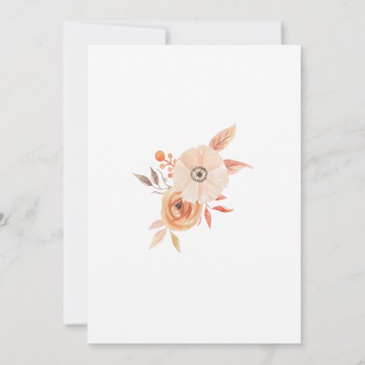 Baby shower Nodig Autumn Herfst Auburn Floral uit Kaart (Achterkant)