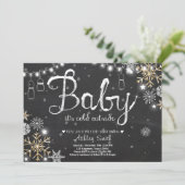 Baby shower Nodig Baby uit Het is koud buiten Kaart (Staand voorkant)