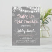 Baby shower nodigen Baby het is koud buiten de win Kaart (Staand voorkant)