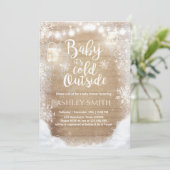 Baby shower nodigen Baby het is koud buiten de win Kaart (Staand voorkant)