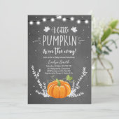 Baby shower nodigen Little Pumpkin Herfst krijt Kaart (Staand voorkant)