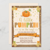 Baby shower nodigen Little Pumpkin Herfst uit in L Kaart (Voorkant / Achterkant)