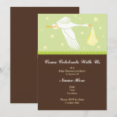 baby shower nodiging 5x7 - Groen en bruin Kaart (Voorkant / Achterkant)