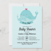 baby shower nodiging Het is een Jongen Stomme Waal Kaart (Voorkant)