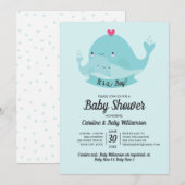 baby shower nodiging Het is een Jongen Stomme Waal Kaart (Voorkant / Achterkant)