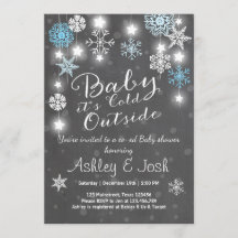 baby shower nodigt Baby uit. Het is koud buiten Bo