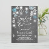 baby shower nodigt Baby uit. Het is koud buiten Bo Kaart (Staand voorkant)