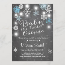 baby shower nodigt Baby uit. Het is koud buiten Bo