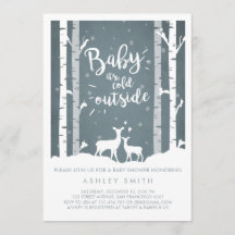 baby shower nodigt Baby uit. Het is koud buiten De