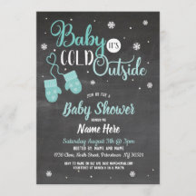 baby shower nodigt Baby uit Het is koud buiten Min