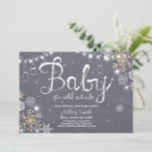 baby shower nodigt Baby uit het koud is buiten Sil Kaart (Staand voorkant)
