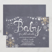 baby shower nodigt Baby uit het koud is buiten Sil Kaart (Voorkant / Achterkant)