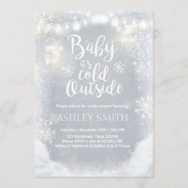 baby shower nodigt Baby uit het koud is buiten Win Kaart