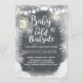 baby shower nodigt Baby uit het koud is buiten Win Kaart