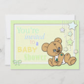 baby shower nodigt Beren uit voor Button Kaart (Voorkant)