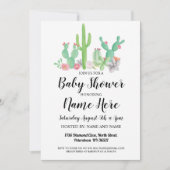 baby shower nodigt de Waterverf Cactus Print uit Kaart (Voorkant)