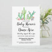 baby shower nodigt de Waterverf Cactus Print uit Kaart (Staand voorkant)