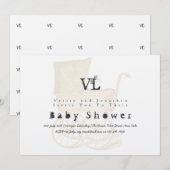  Baby shower nodigt Kraft Pram Gold uit Kaart (Voorkant / Achterkant)