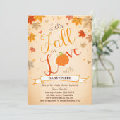 baby shower nodigt Little Pumpkin Herfst uit in Lo Kaart (Staand voorkant)