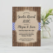 baby shower nodigt paren uit BBQ Gender onthulling Kaart (Staand voorkant)