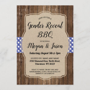 baby shower nodigt paren uit BBQ Gender onthulling Kaart