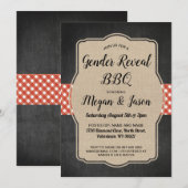 baby shower nodigt paren uit BBQ Gender onthulling Kaart (Voorkant / Achterkant)