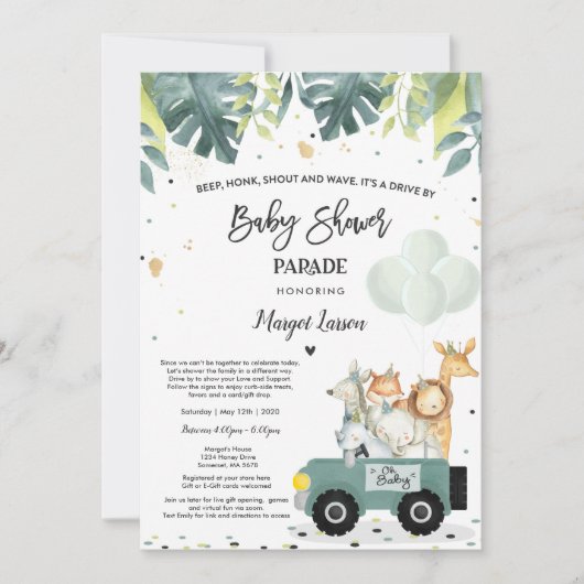 Baby shower nodigt Safari Baby shower uit Kaart (Voorkant)