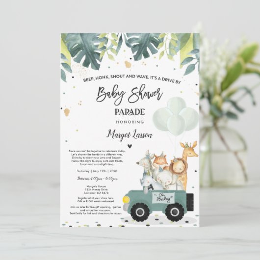 Baby shower nodigt Safari Baby shower uit Kaart (Staand voorkant)