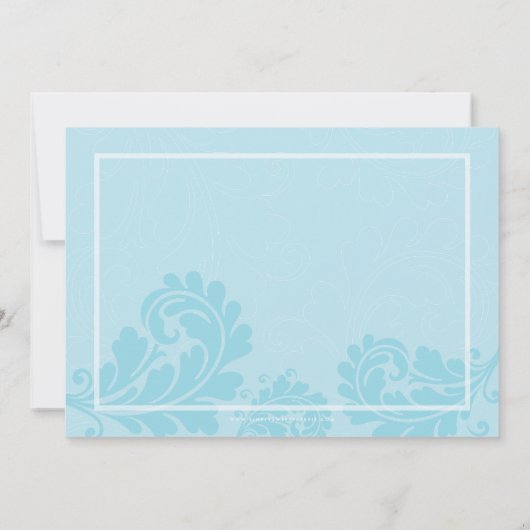 BABY SHOWER NODIGT schattig bloeiend bleek blauw g Kaart (Achterkant)