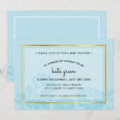 BABY SHOWER NODIGT schattig bloeiend bleek blauw g Kaart (Voorkant / Achterkant)