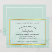 BABY SHOWER NODIGT schattige bloeiende munt goud Kaart (Voorkant / Achterkant)