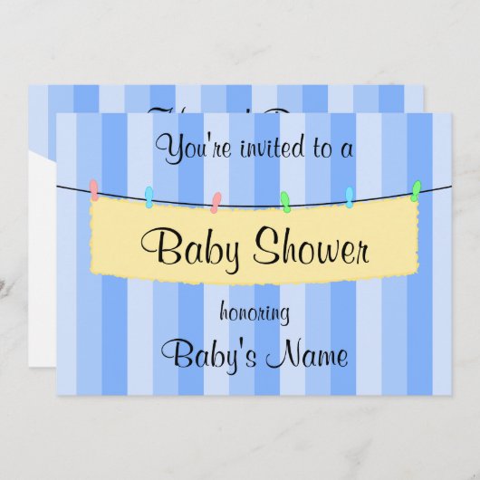 Baby shower nodigt Sjabloon uit Kaart (Voorkant / Achterkant)