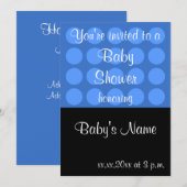 Baby shower nodigt Sjabloon uit - voor mannen Kaart (Voorkant / Achterkant)