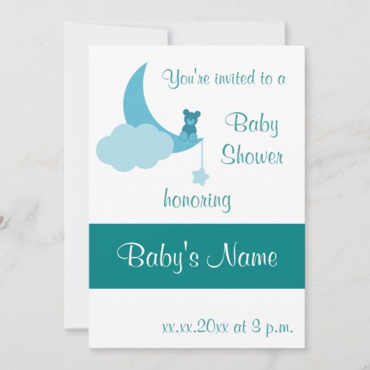 Baby shower nodigt Sjabloon uit - voor mannen Kaart (Voorkant)