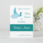 Baby shower nodigt Sjabloon uit - voor mannen Kaart (Staand voorkant)