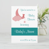 Baby shower nodigt Sjabloon uit - voor vrouw Kaart (Staand voorkant)