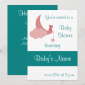 Baby shower nodigt Sjabloon uit - voor vrouw Kaart (Voorkant / Achterkant)