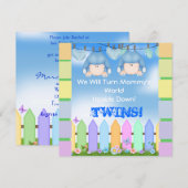 BABY SHOWER nodigt TWINS uit! Kaart (Voorkant / Achterkant)