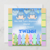 BABY SHOWER nodigt TWINS uit! Kaart (Voorkant)