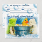 Baby shower nodigt u uit met enveloppen kaart (Voorkant / Achterkant)