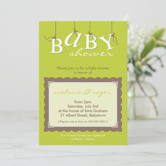 BABY SHOWER NODIGT UIT:: baby letters 2P Kaart (Staand voorkant)