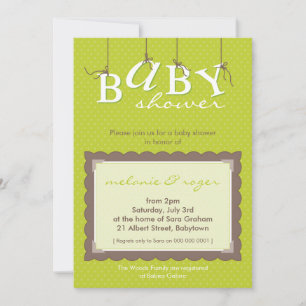 BABY SHOWER NODIGT UIT:: baby letters 2P Kaart
