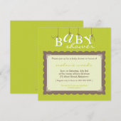 BABY SHOWER NODIGT UIT:: baby letters 2SQ Kaart (Voorkant / Achterkant)