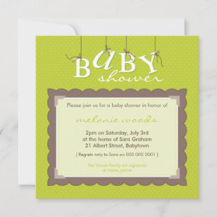 BABY SHOWER NODIGT UIT:: baby letters 2SQ Kaart