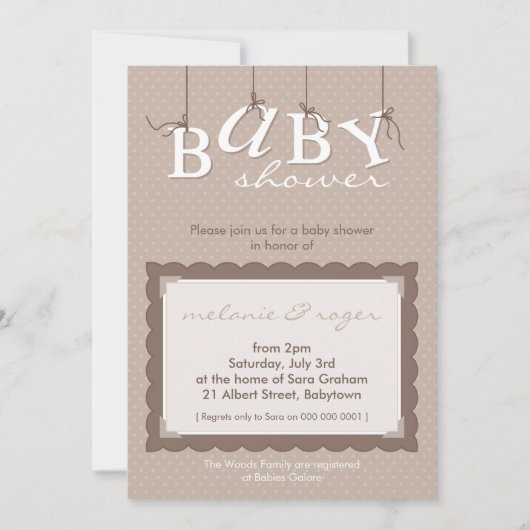 BABY SHOWER NODIGT UIT:: baby letters 3P Kaart (Voorkant)